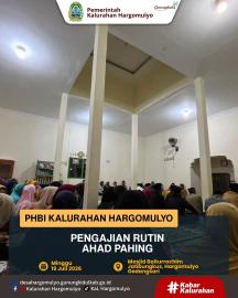 PHBI KALURAHAN HARGOMULYO GELAR PENGAJIAN RUTIN AHAD PAHING
